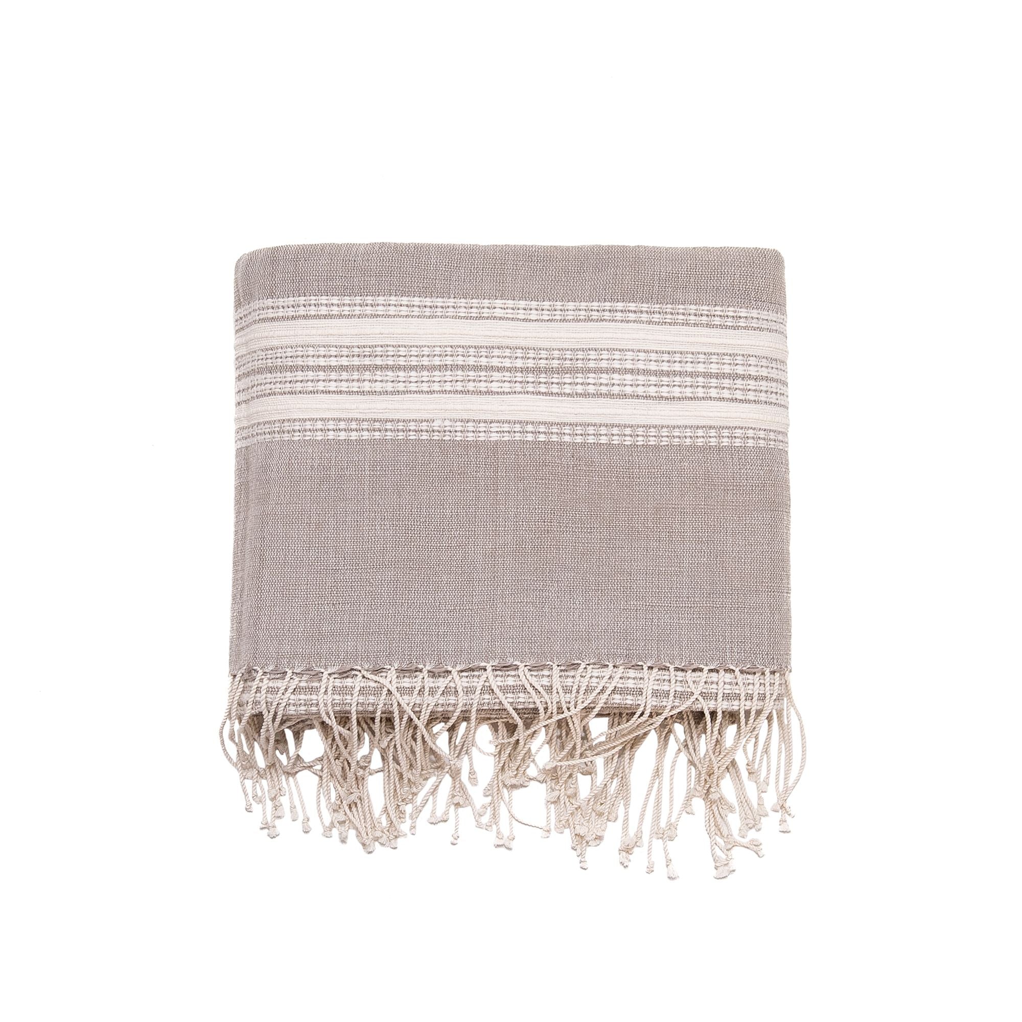 Aden Cotton Blanket in Stone and Natural, from Creative Women