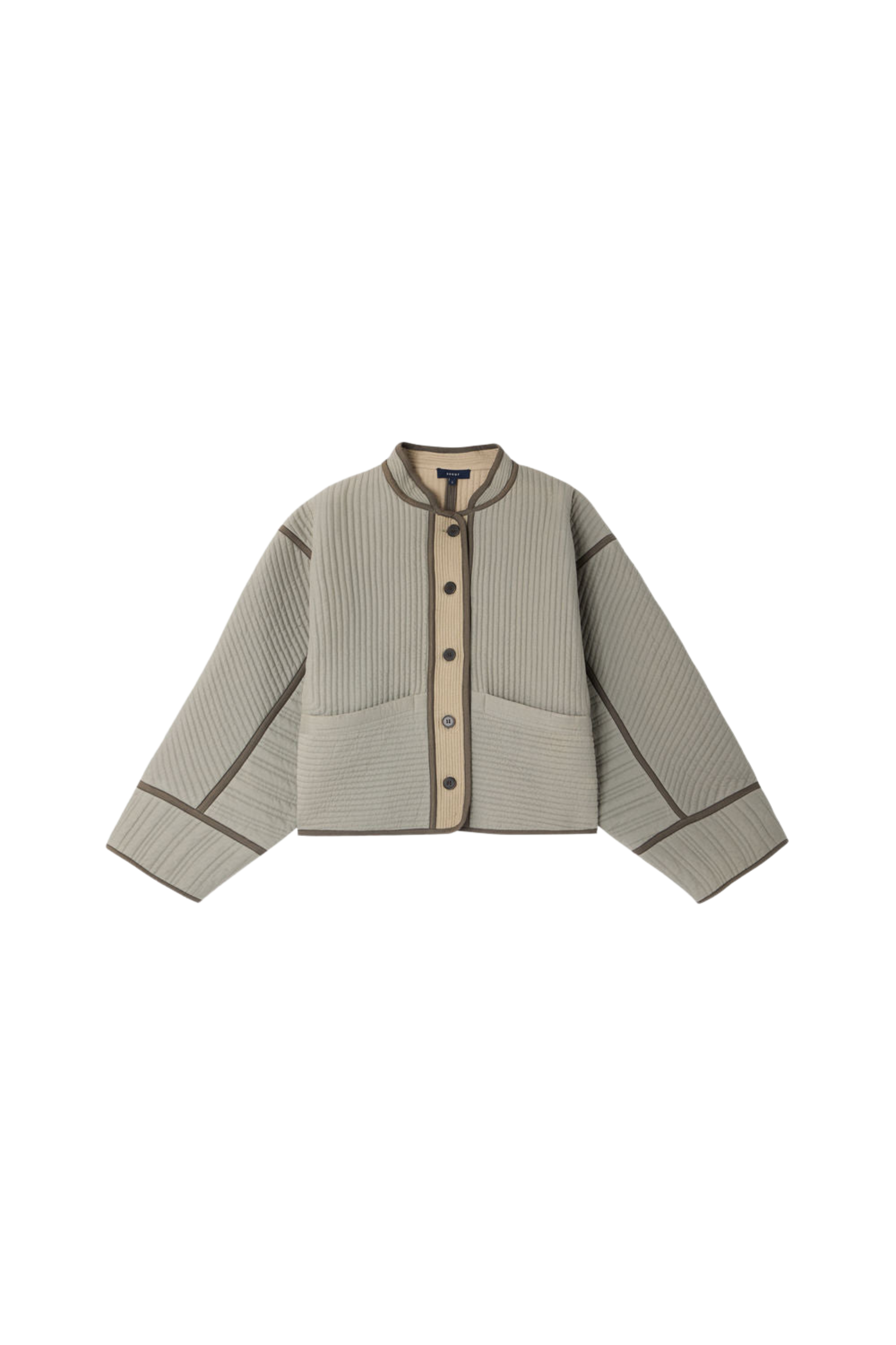 Quilted Patchouli Jacket in Green and Beige, from Soeur