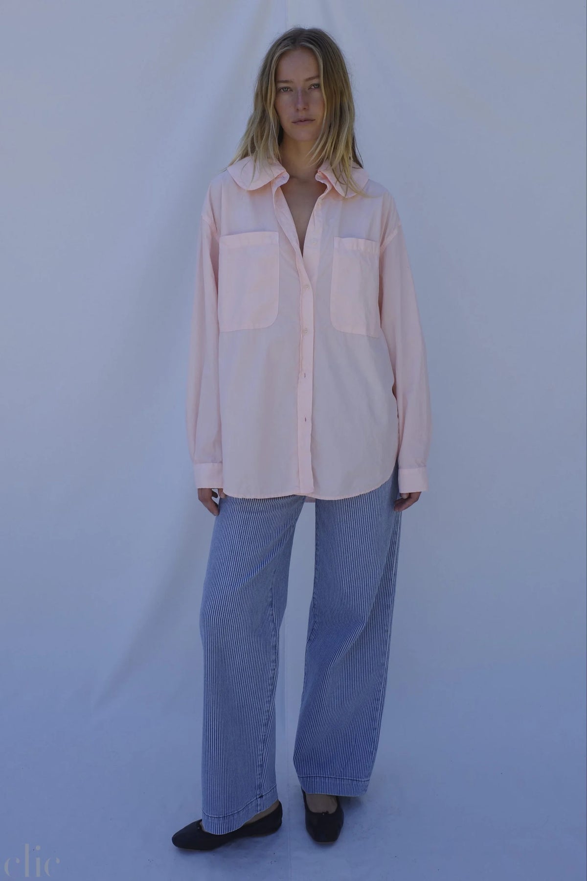 Hollis Oversized Shirt in Conch Pink, from Emma Rothkopf