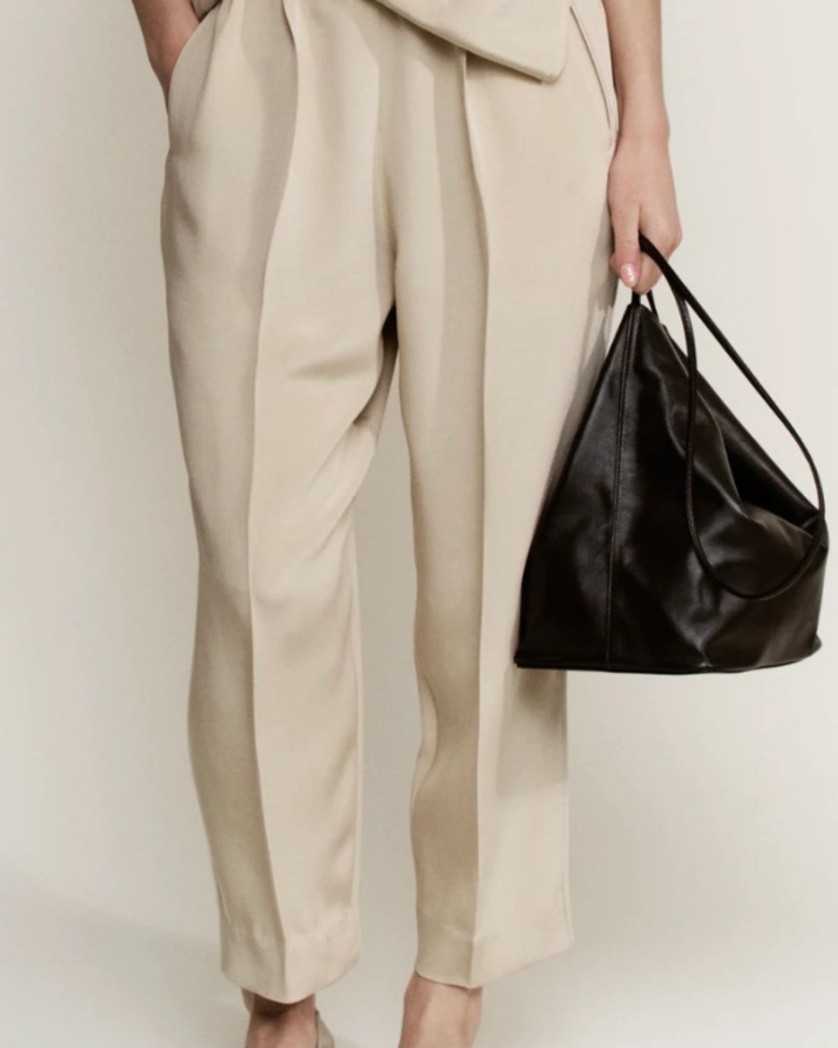 Relaxed Trouser 3 Ply Silk Crepe in Ecru, from Modern Weaving