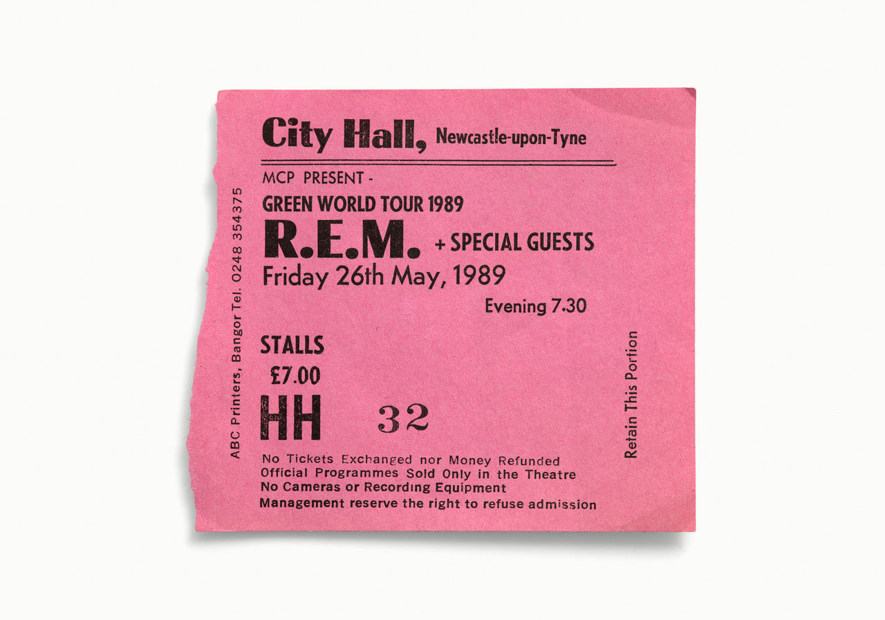 R.E.M. City Hall, Newcastle-upon Tyne, UK 1989 by Blaise Hayward