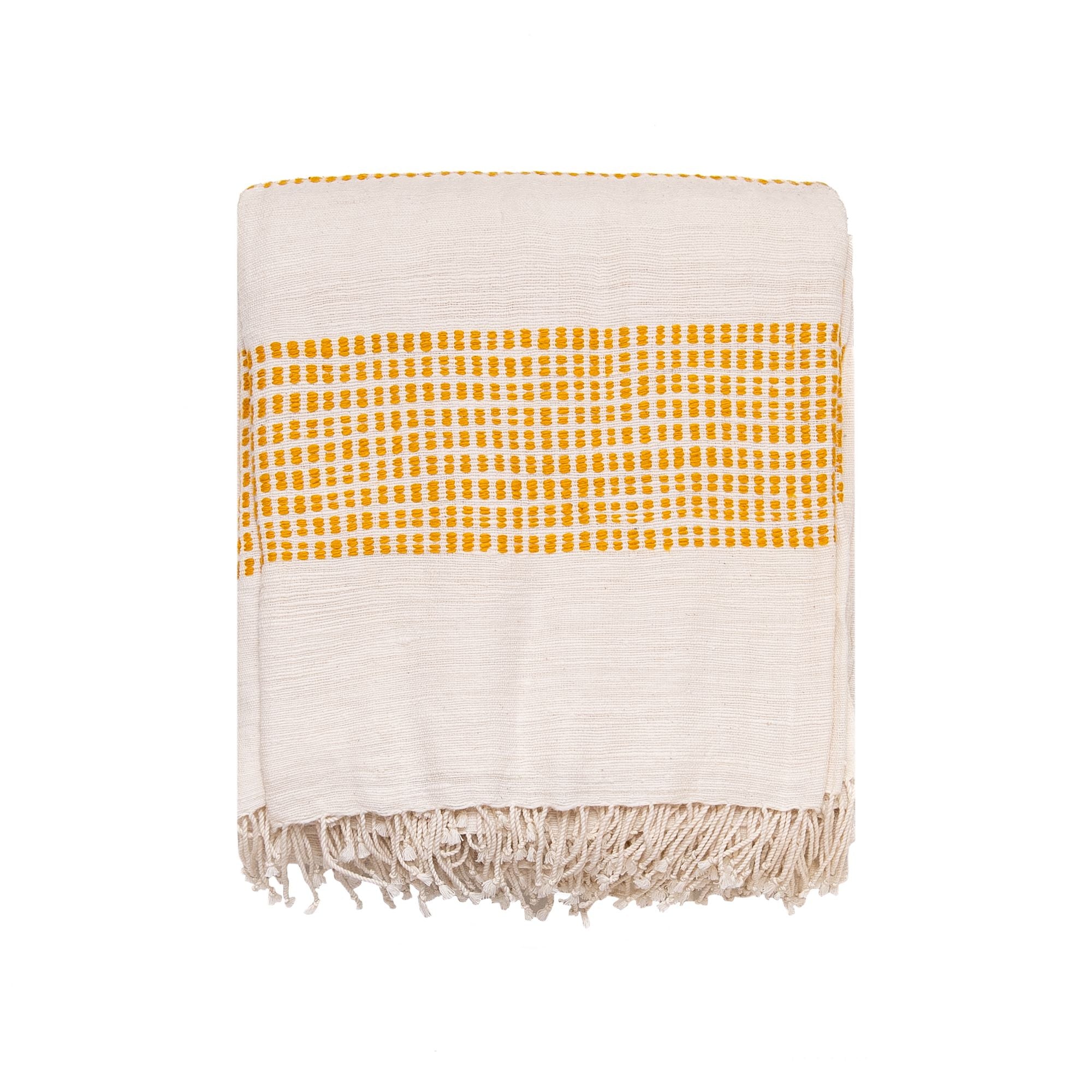 3 Pannel Dotted Blanket in Natural and Gold, from Creative Women