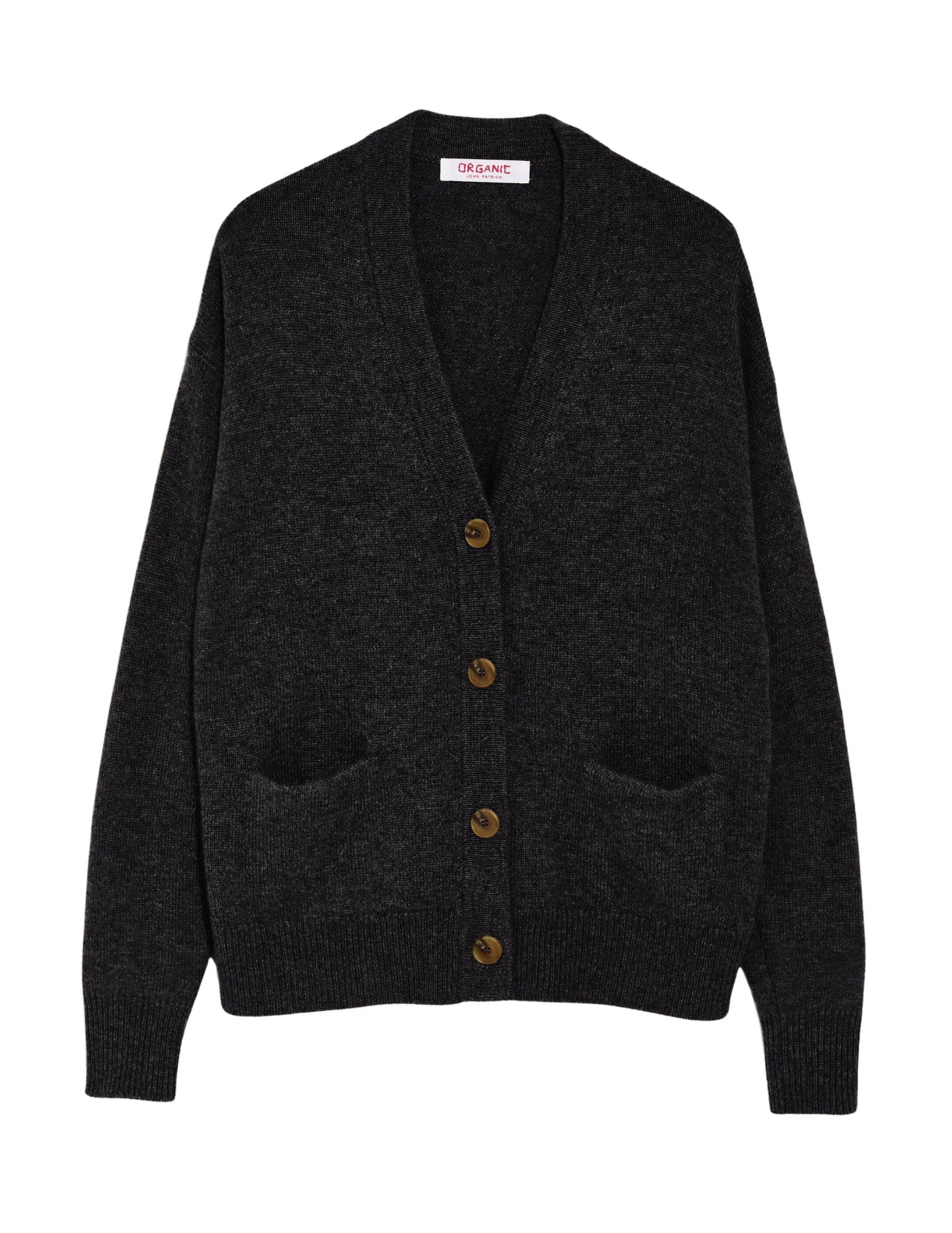 Ribbed Cardigan Cashmere in Black, from Organic by John Patrick