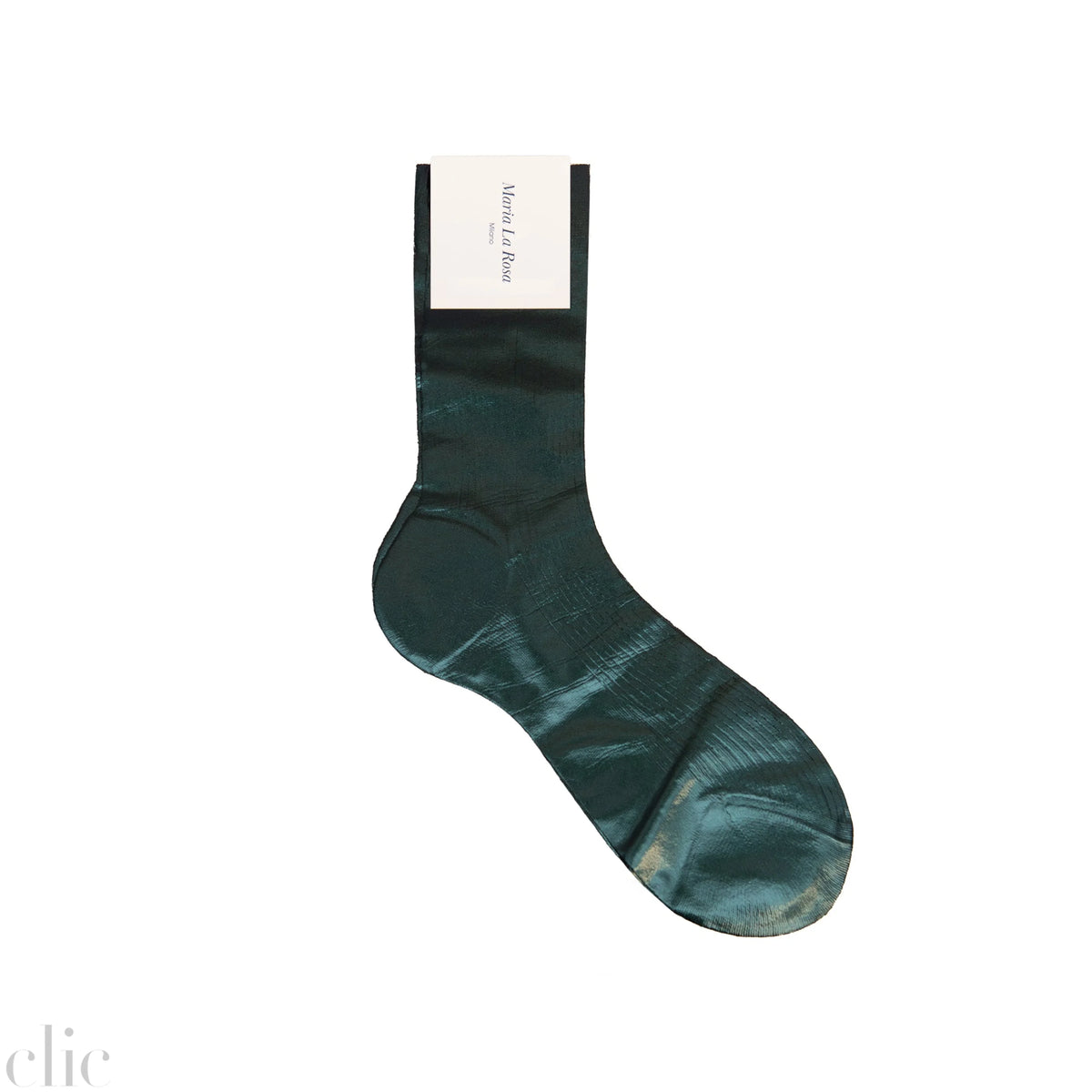 Ribbed Laminated Sock in Cipresso, from Maria la Rosa