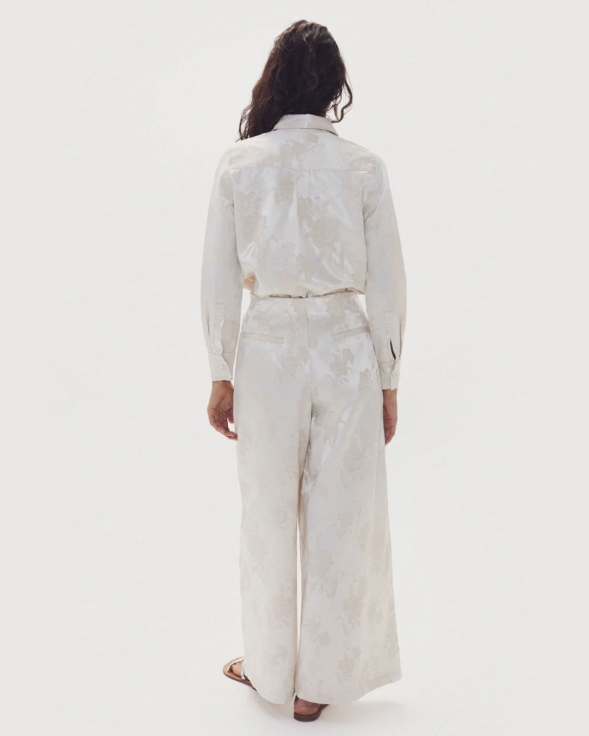 San Marino Brocade Shirt in Ivory Garden, from Lanhtropy