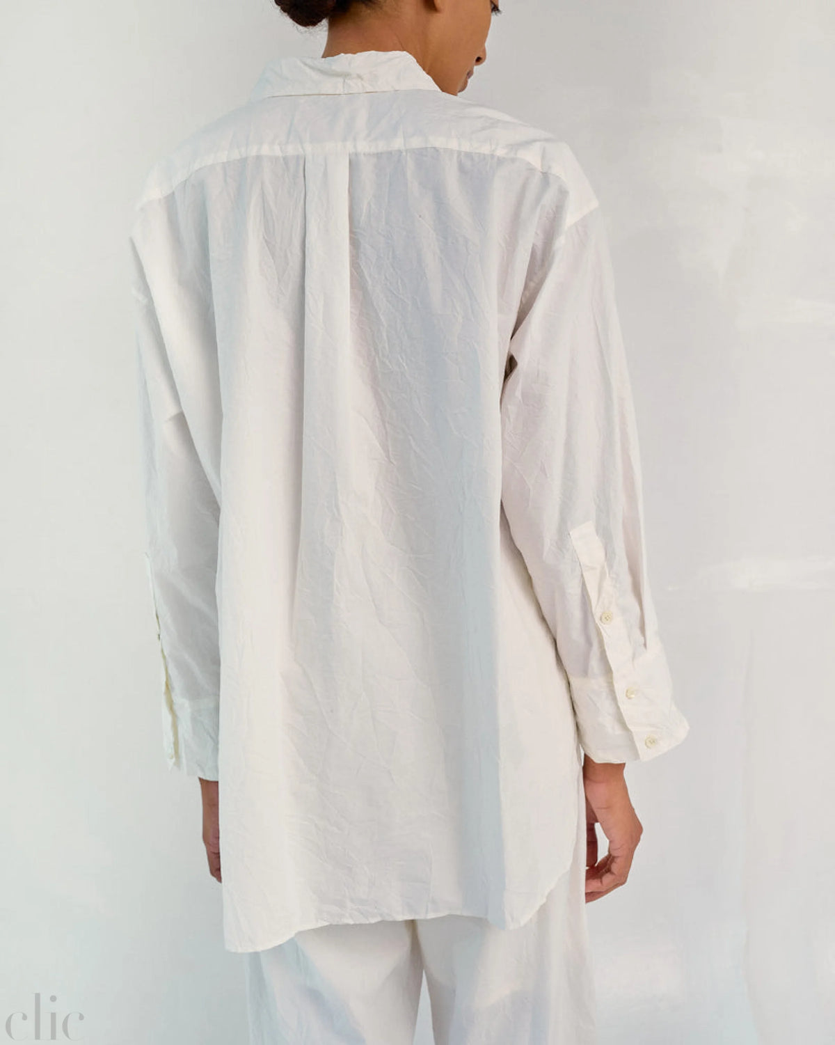 Crinkled Oversized Shirt in White, from Sayaka Davis