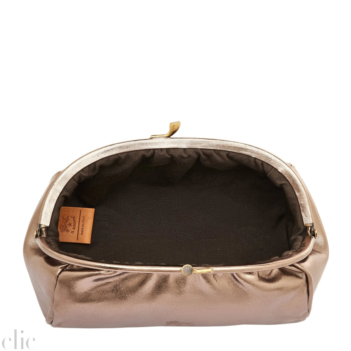 Beauty Case in Metallic Bronze, from IL Bisonte