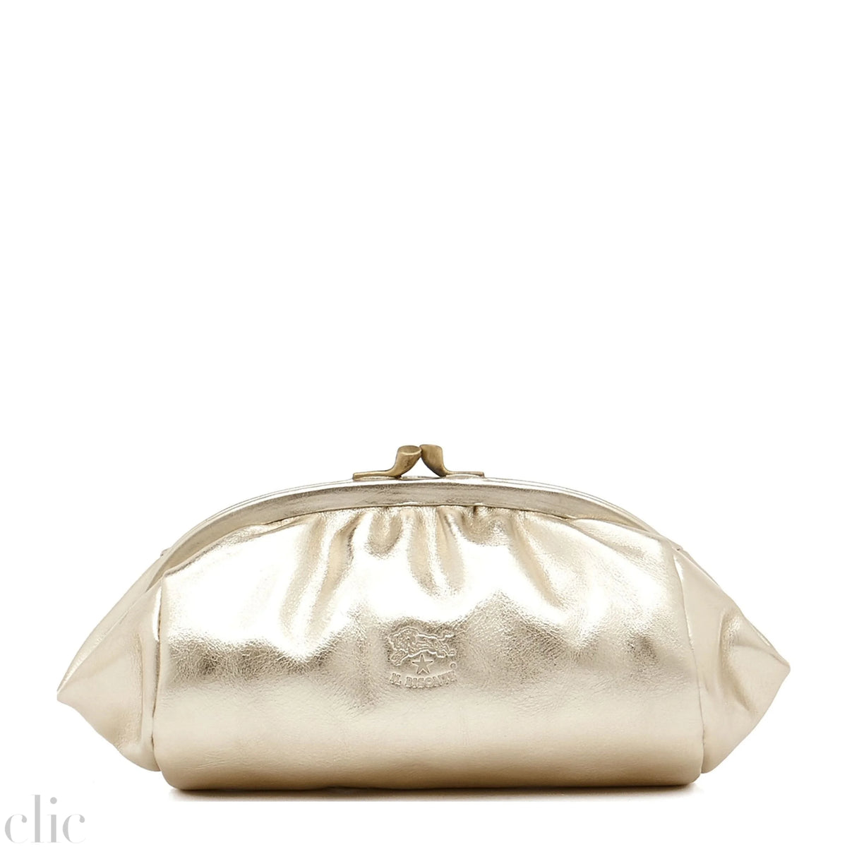Beauty Case in Metallic Platinum, from IL Bisonte