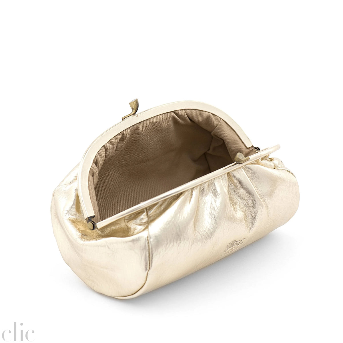 Beauty Case in Metallic Platinum, from IL Bisonte