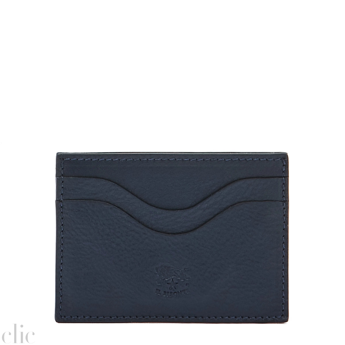 Salina Card Case in Blue, from IL Bisonte