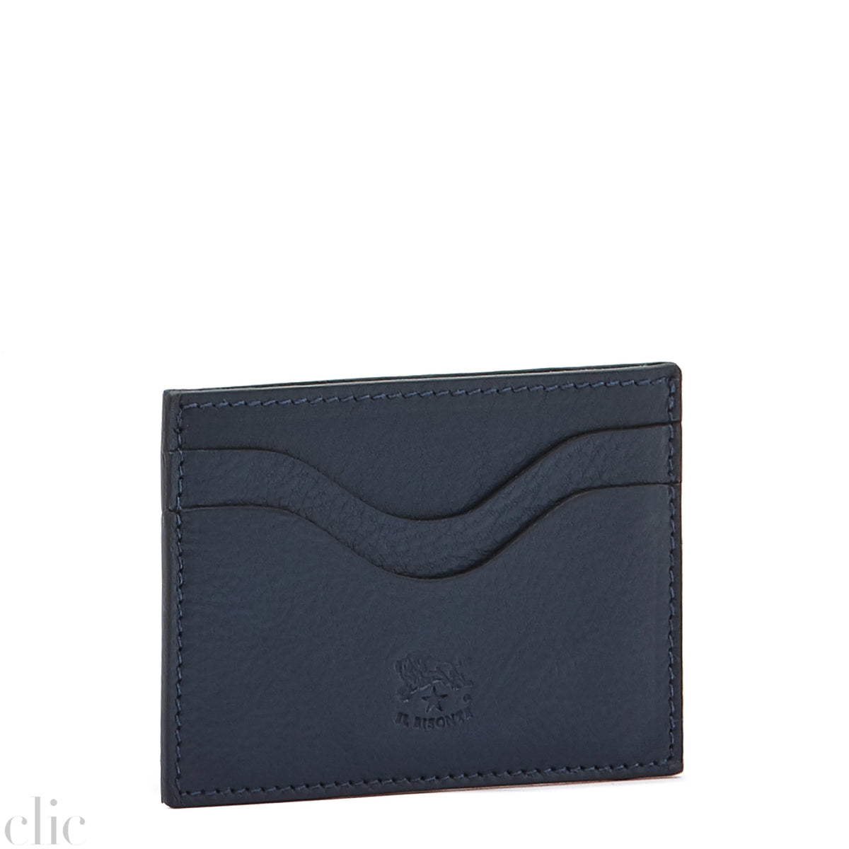 Salina Card Case in Blue, from IL Bisonte