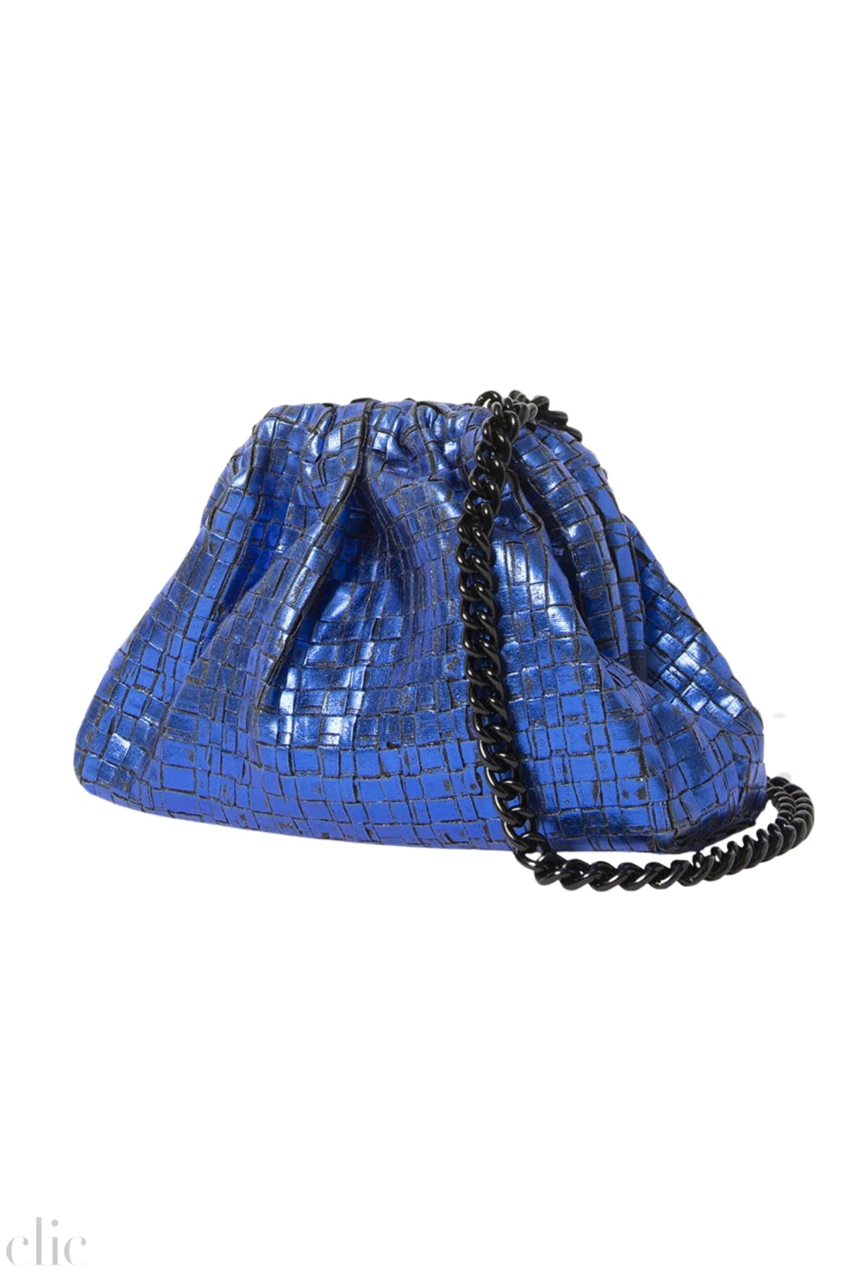 Laminated Mini Game Bag in Cobalto, from Maria La Rosa