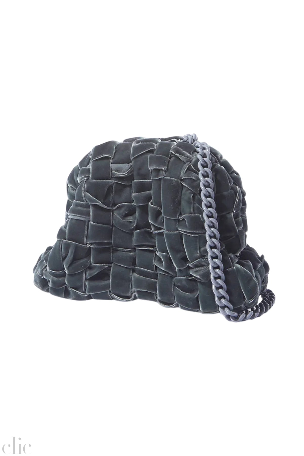 Velvet Mini Game Bag in Dark Grey, from Maria La Rosa