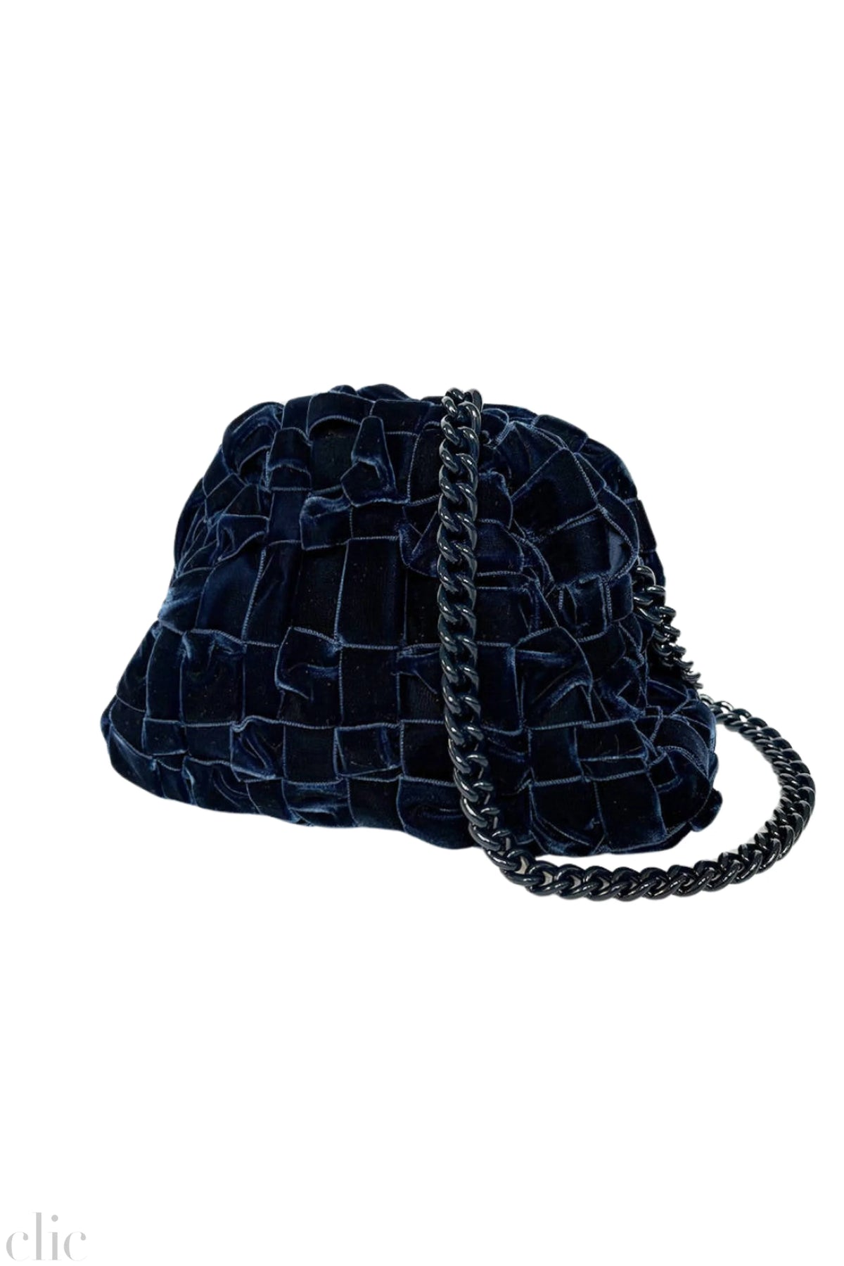 Velvet Mini Game Bag in Navy, from Maria La Rosa
