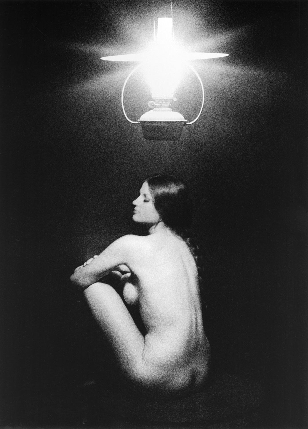 Bes Seated Under Lamp - *Signed* Later by Sam Haskins