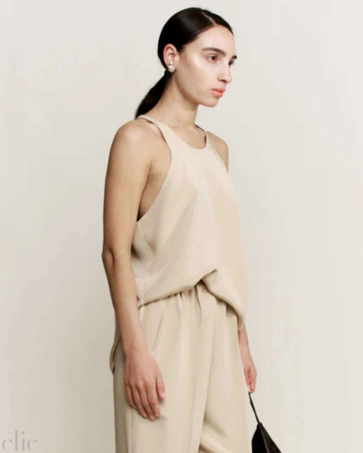 Skinny Racer Tank 3 Ply Silk in Ecru, from Modern Weaving