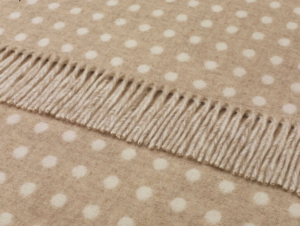 Classic Merino Lambswool Throw in Beige, from Bronte moon