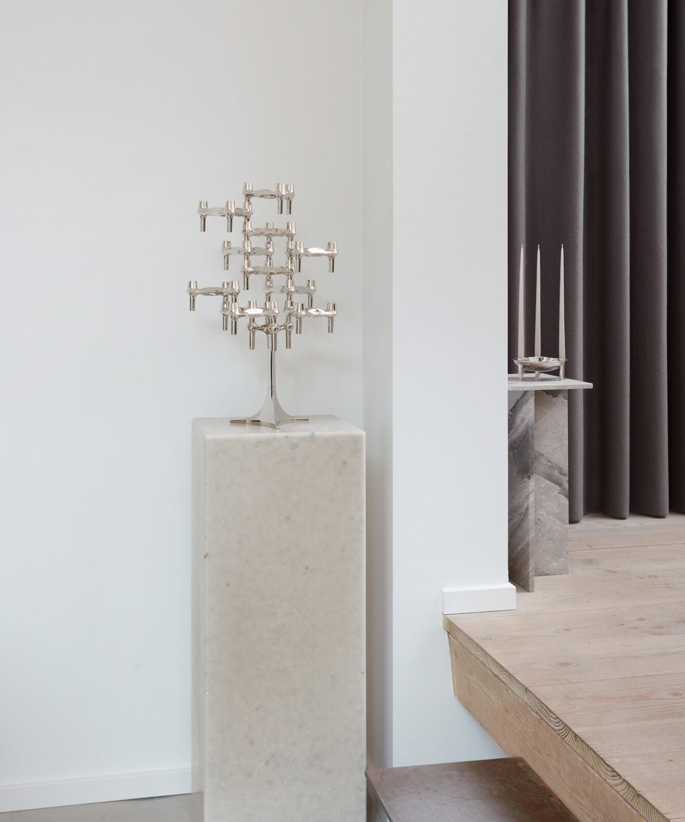 STOFF Nagel BMF Candle Holder in Chrome, from Normode