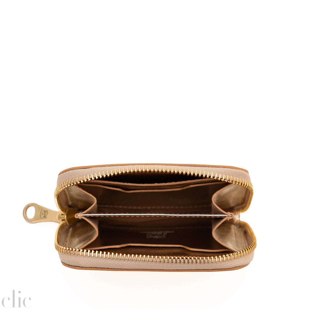 Cestello Small Zip Around Wallet in Metallic Platinum, from IL Bisonte