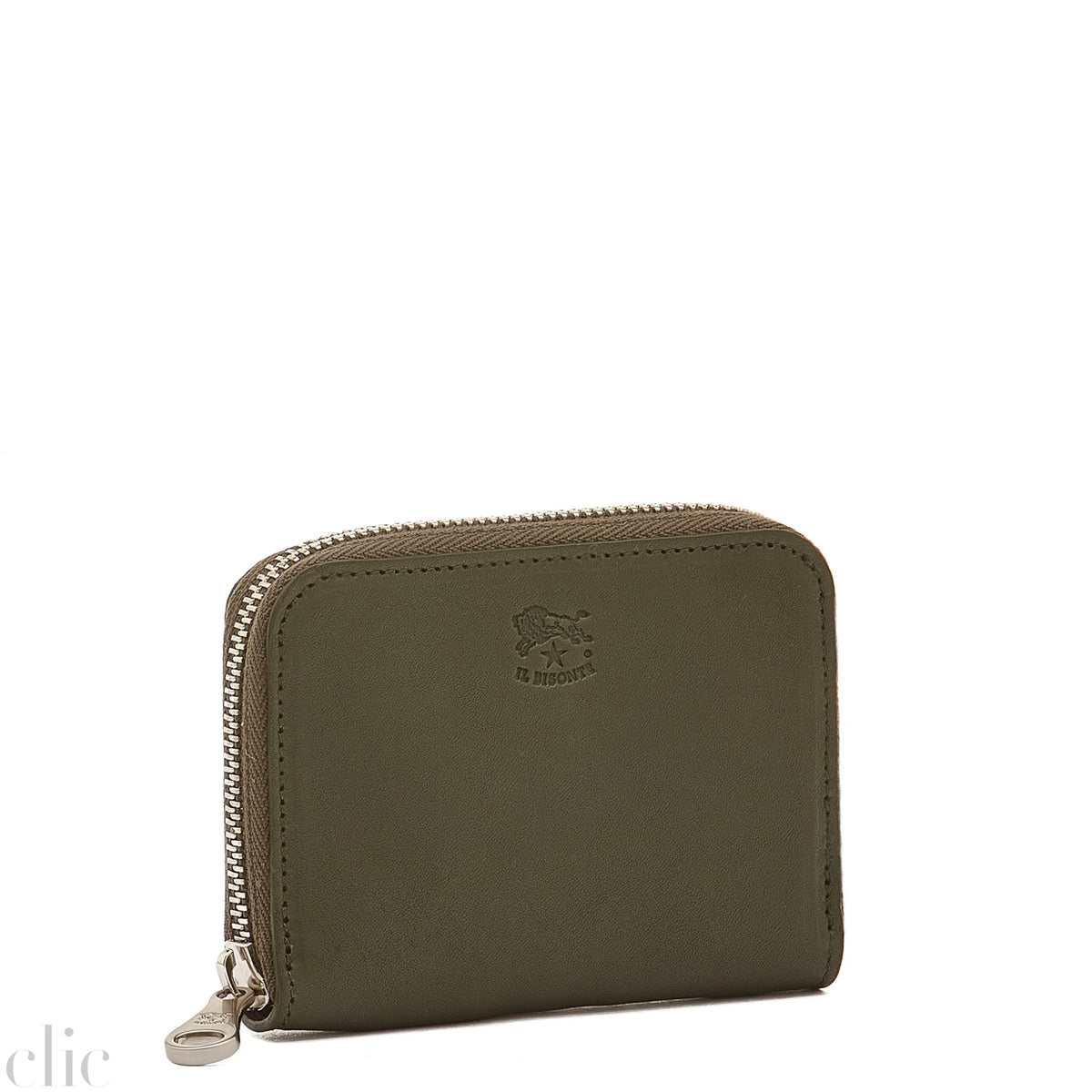 Cestello Small Zip Around Wallet in Forest Green Vintage Leather, from IL Bisonte