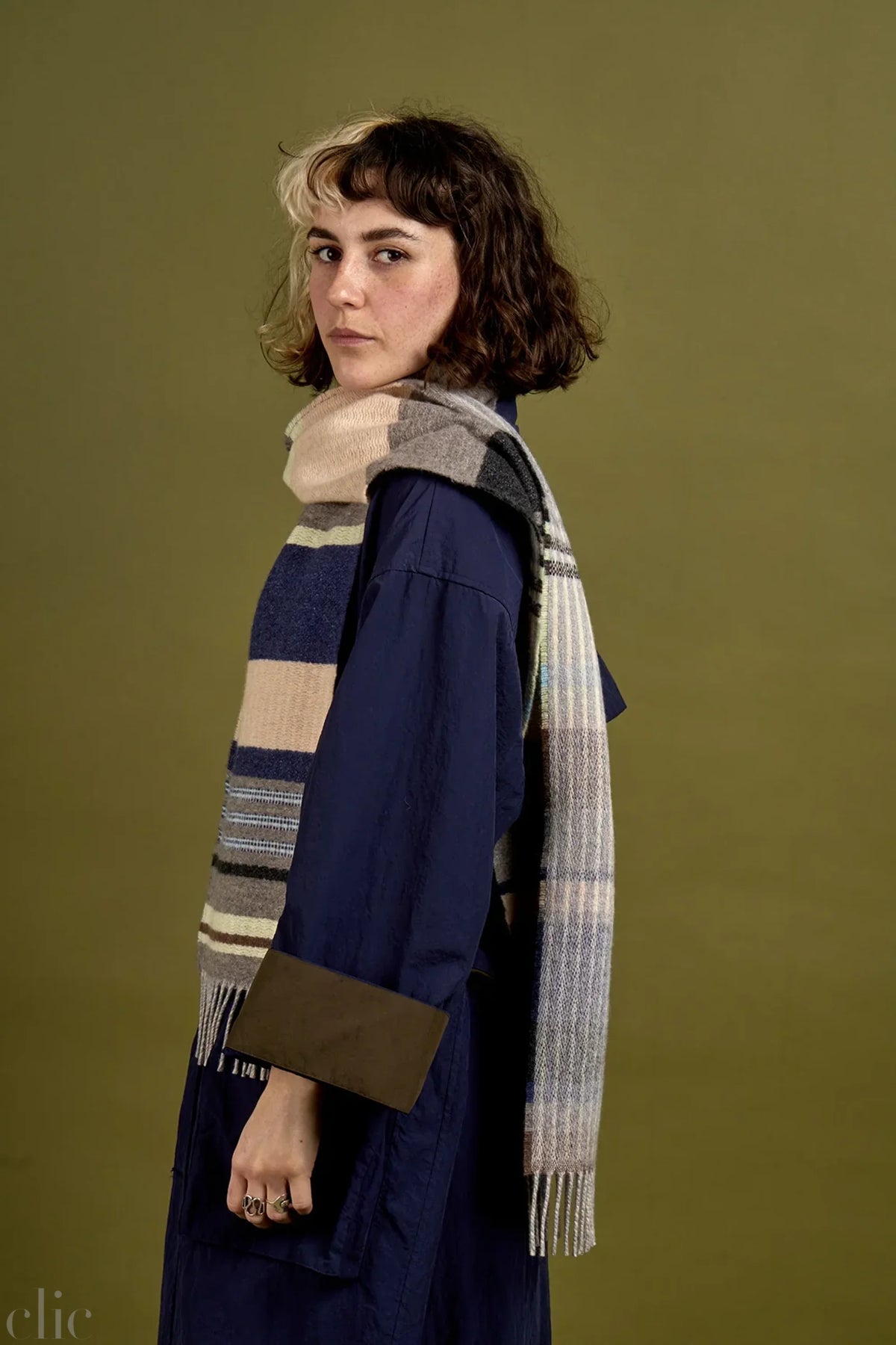 Angus Scarf in Oyster, from Wallace sewell