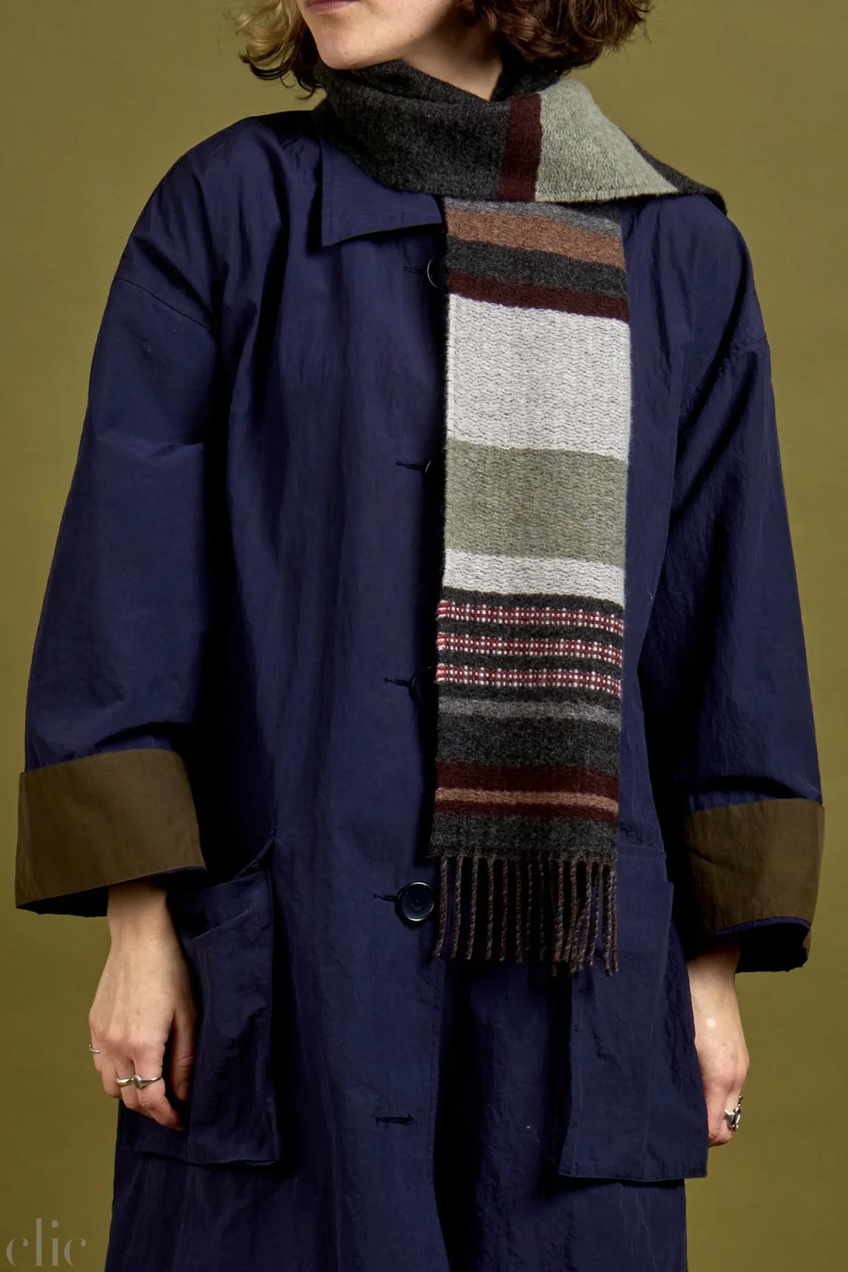 Angus Scarf in Peppercorn, from Wallace Sewell