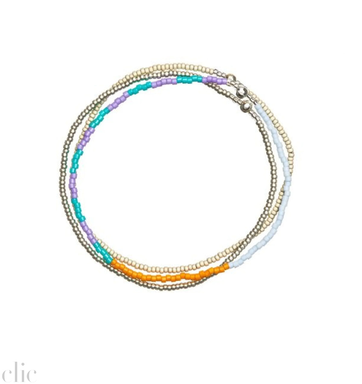 Mauve Turquoise Persimmon Sky Blue Stack Bracelet, from Templestones