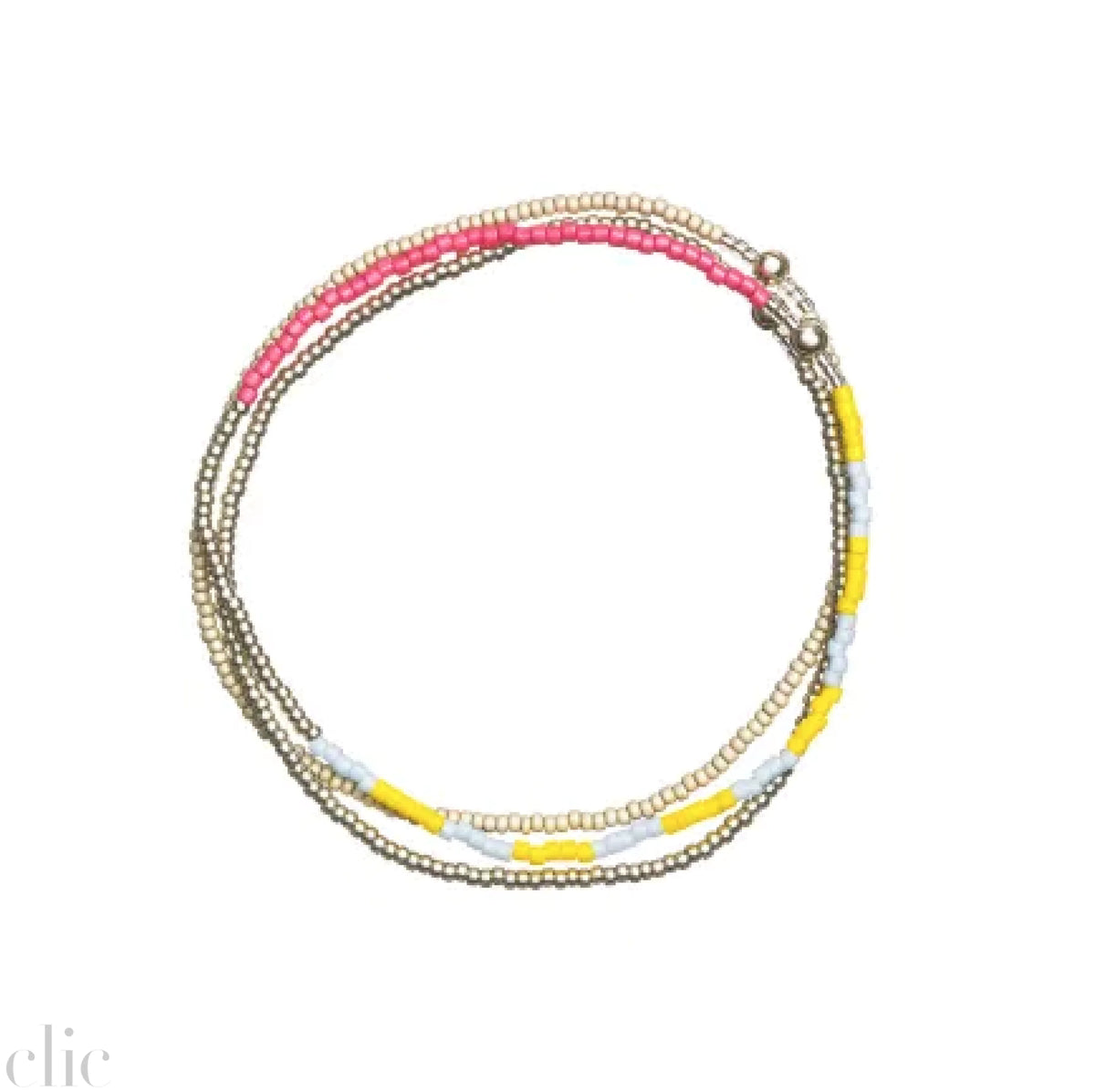 Sky Blue Neon Yellow Pink Stack Bracelet, from Templestones