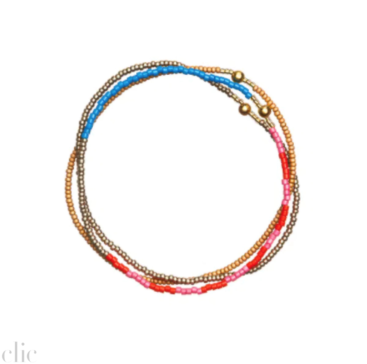 Pink Red Delphinium Stack Bracelet, from Templestones