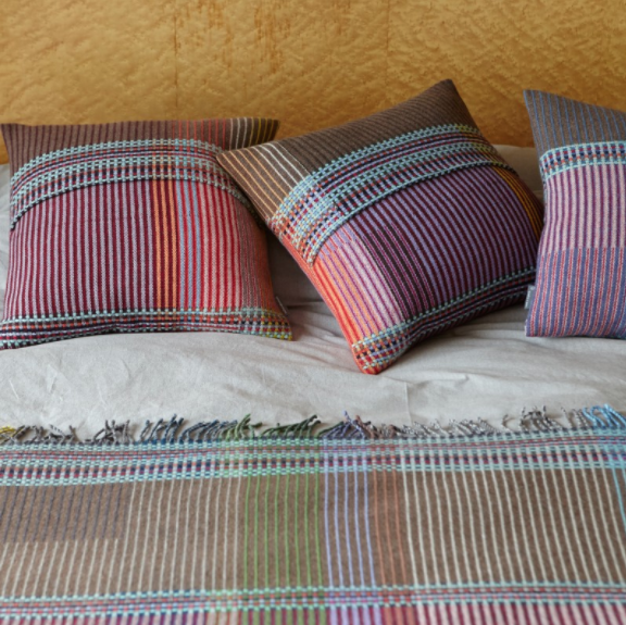 Rosalind Cushion Cover in Pink & Brown, from Wallace Sewell