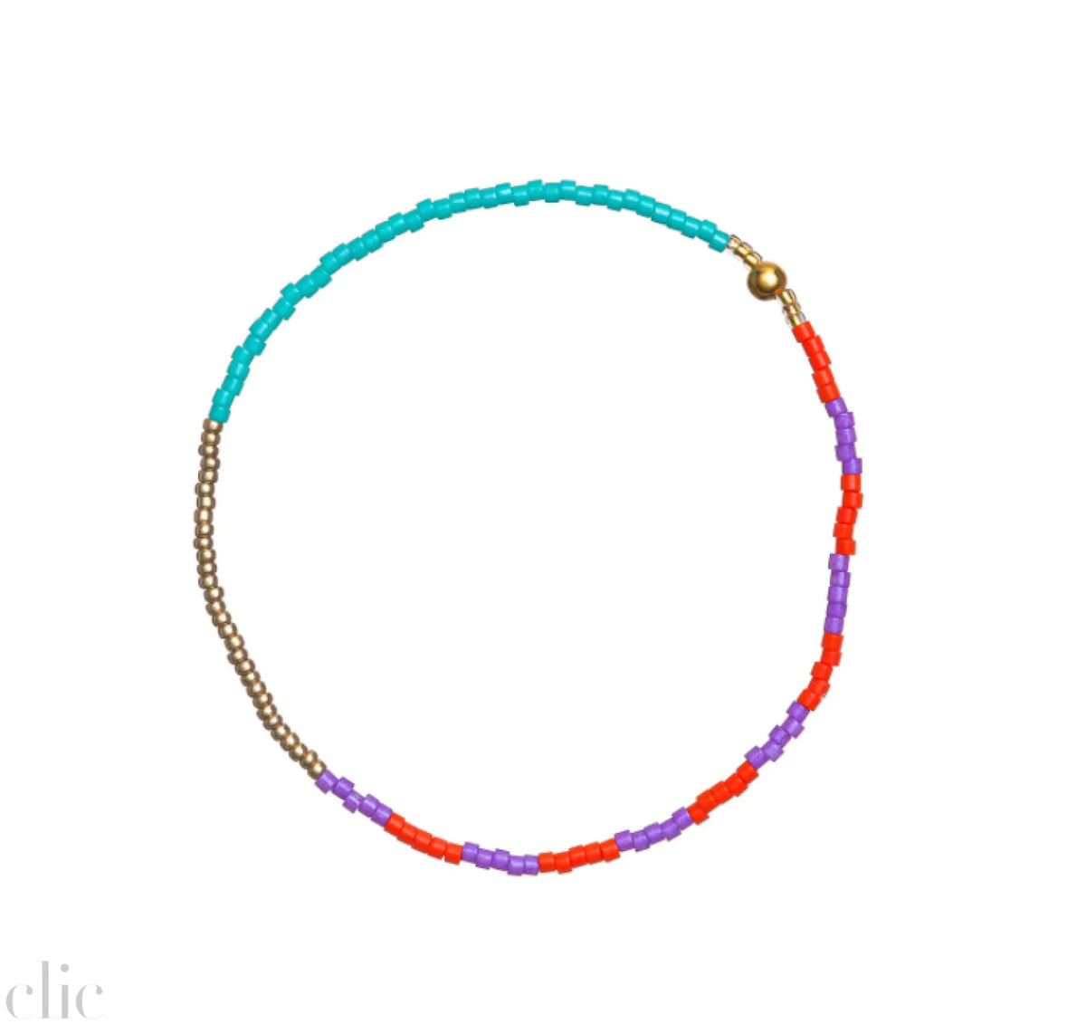 Red Purple Gold Turquoise Stack Bracelet, from Templestones