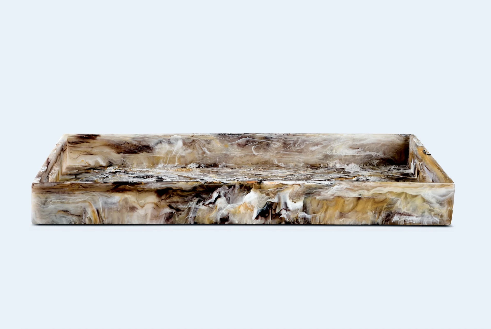 Handled Rectangle Tray in Mocha Swirl, from Nashi Home