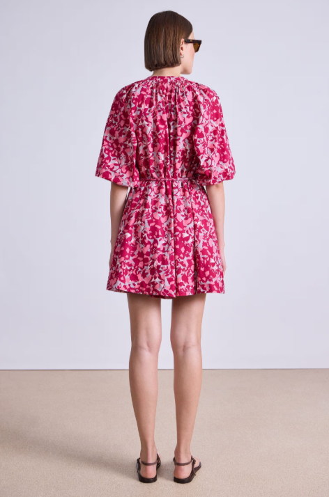 Mitte Shift Dress in Layered Pebbeled Rosa, from Apiece Apart
