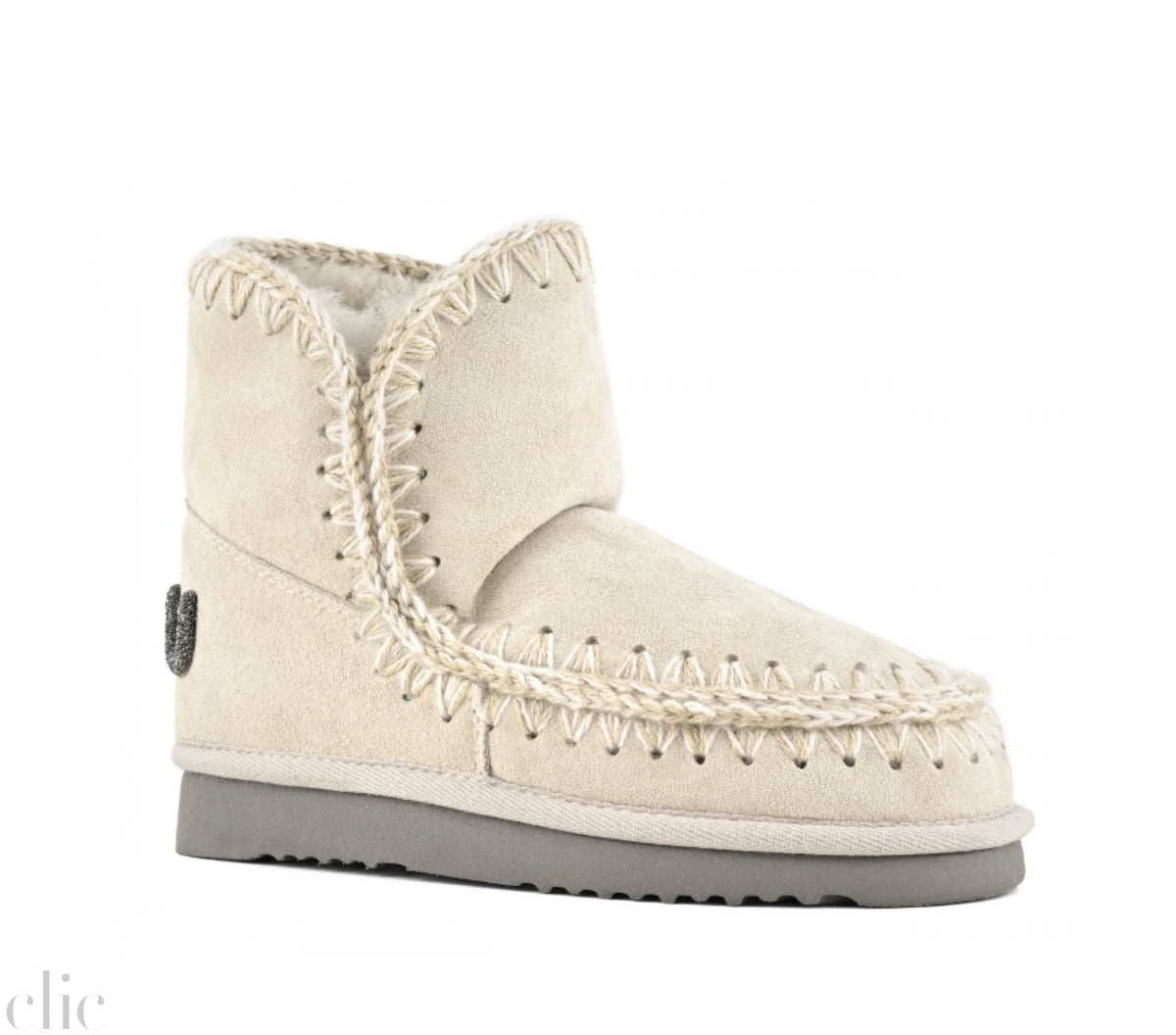 Eskimo Glitter Logo Ankle Boot in Chalk, from Mou