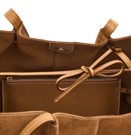 Nina Suede Tote Bag in Gianduia, from Il Bisonte