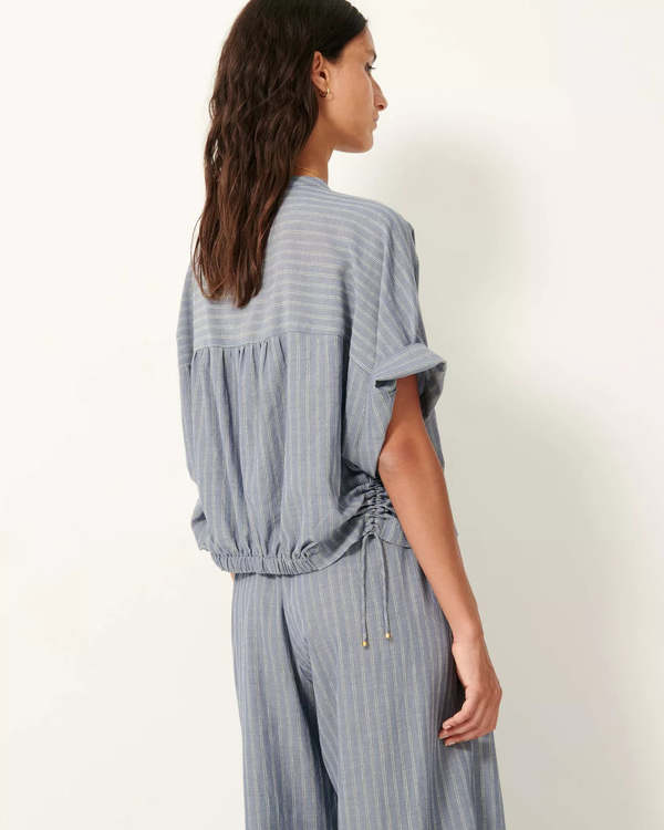 Reva Short Blouse in Chambray Blue, from Sessun