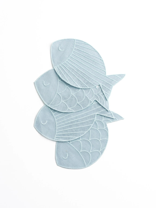 Set of 4 Sardine Cocktail Napkins, from Piecwork