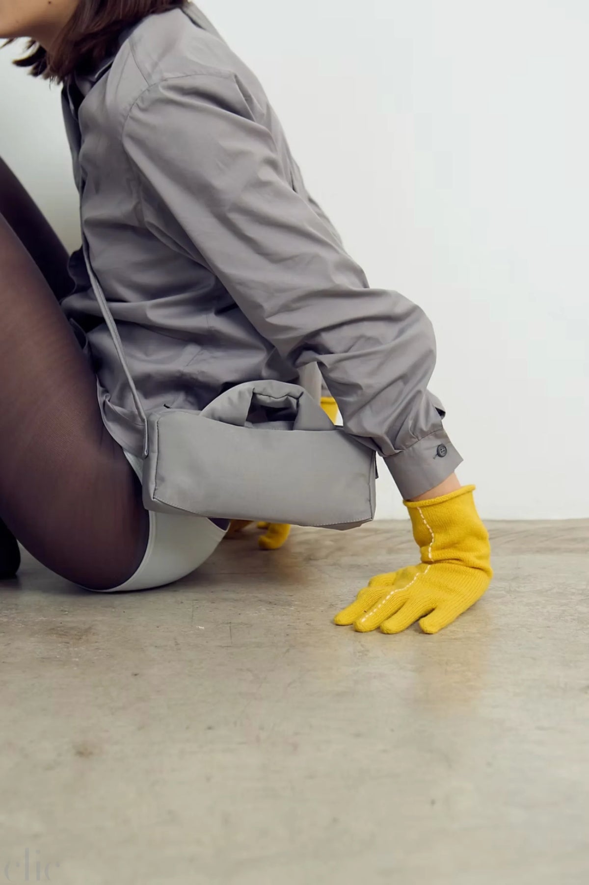 Short Stitch Gloves in Yellow, from Kokyo