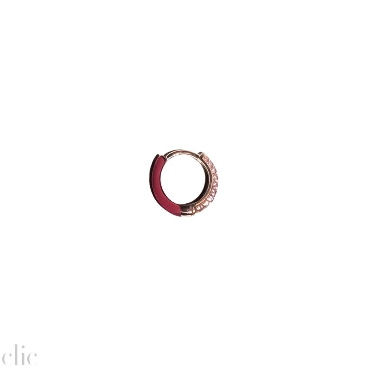 Single Enamel Sparkle Huggies in Fuchsia, from Fry Powers