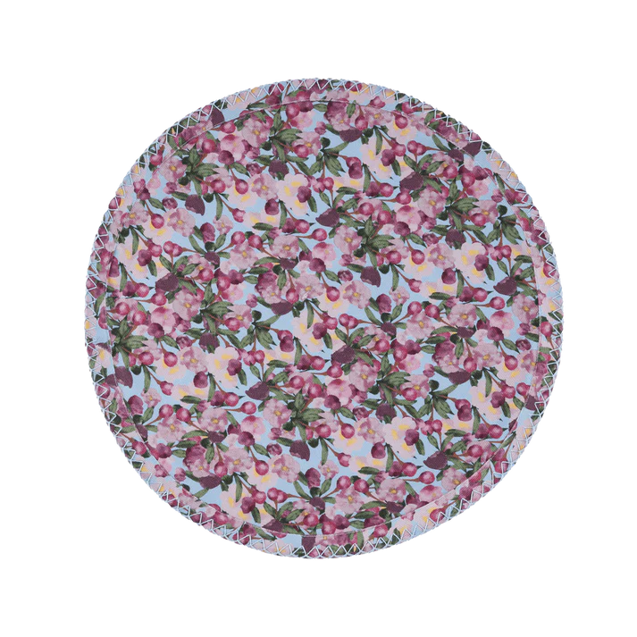 Set of Six Round Placemats in Romace is Dead Blue from, Sophie Williamson Design