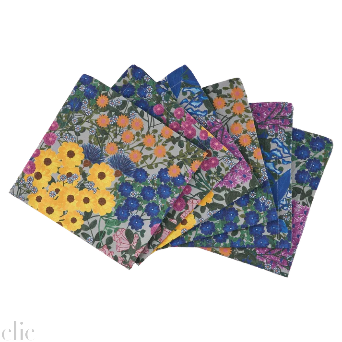 Set of six Napkins in Pre Fleuri, from Sophie Williamson Design