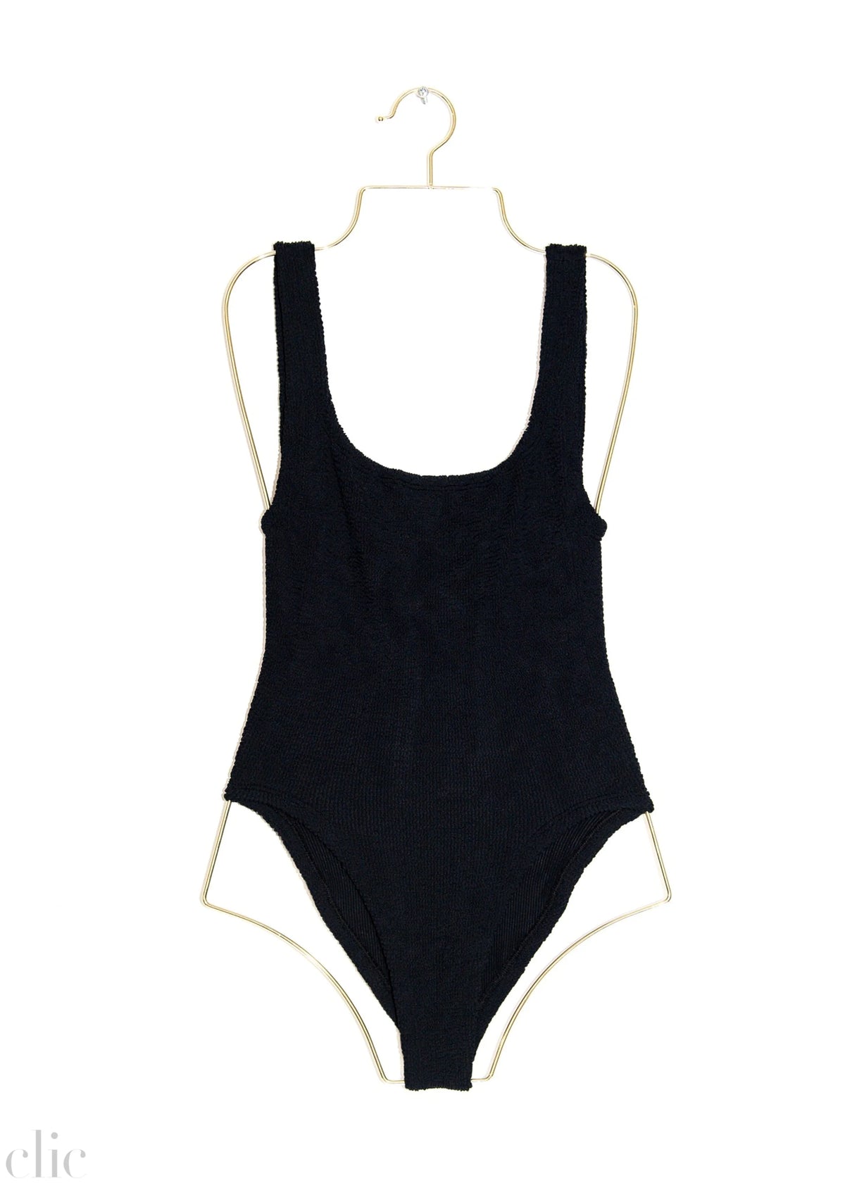 Square Neck Swimsuit in Black, from Hunza G
