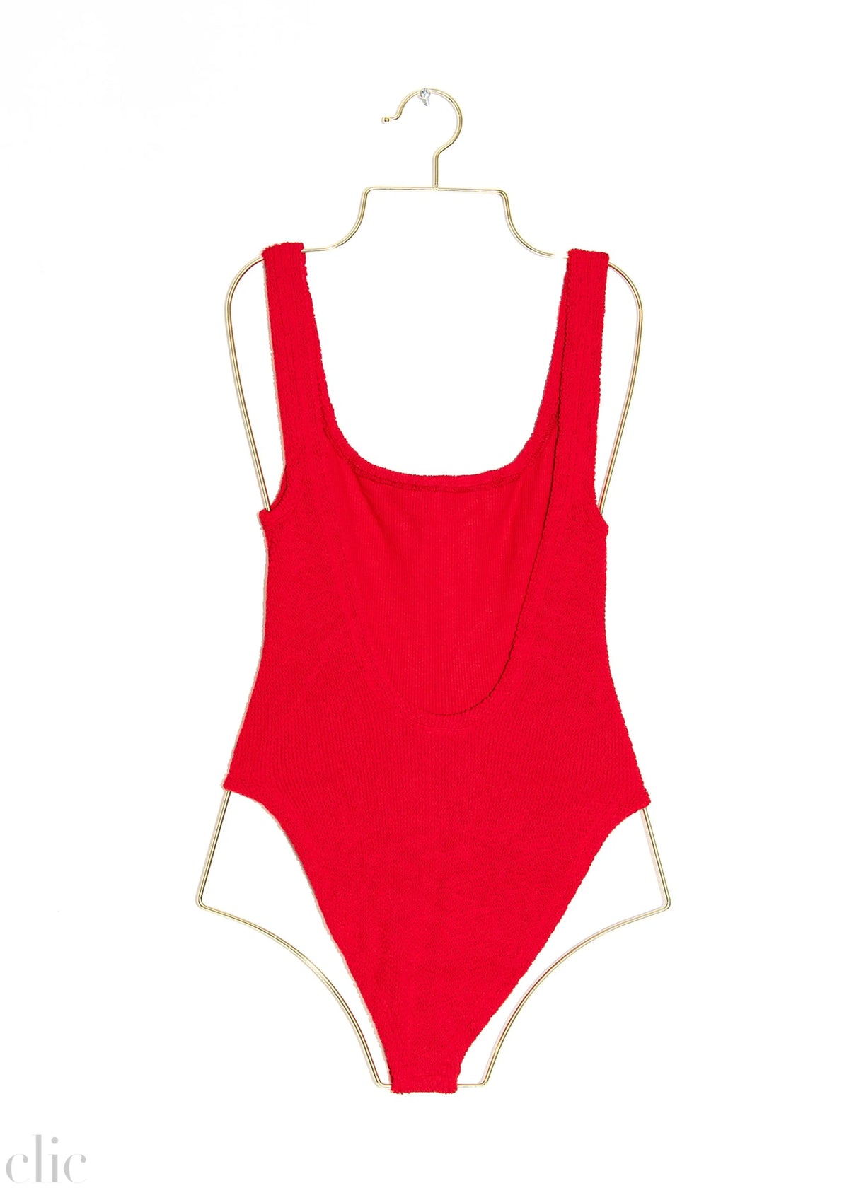Square Neck Swimsuit in Red, from Hunza G