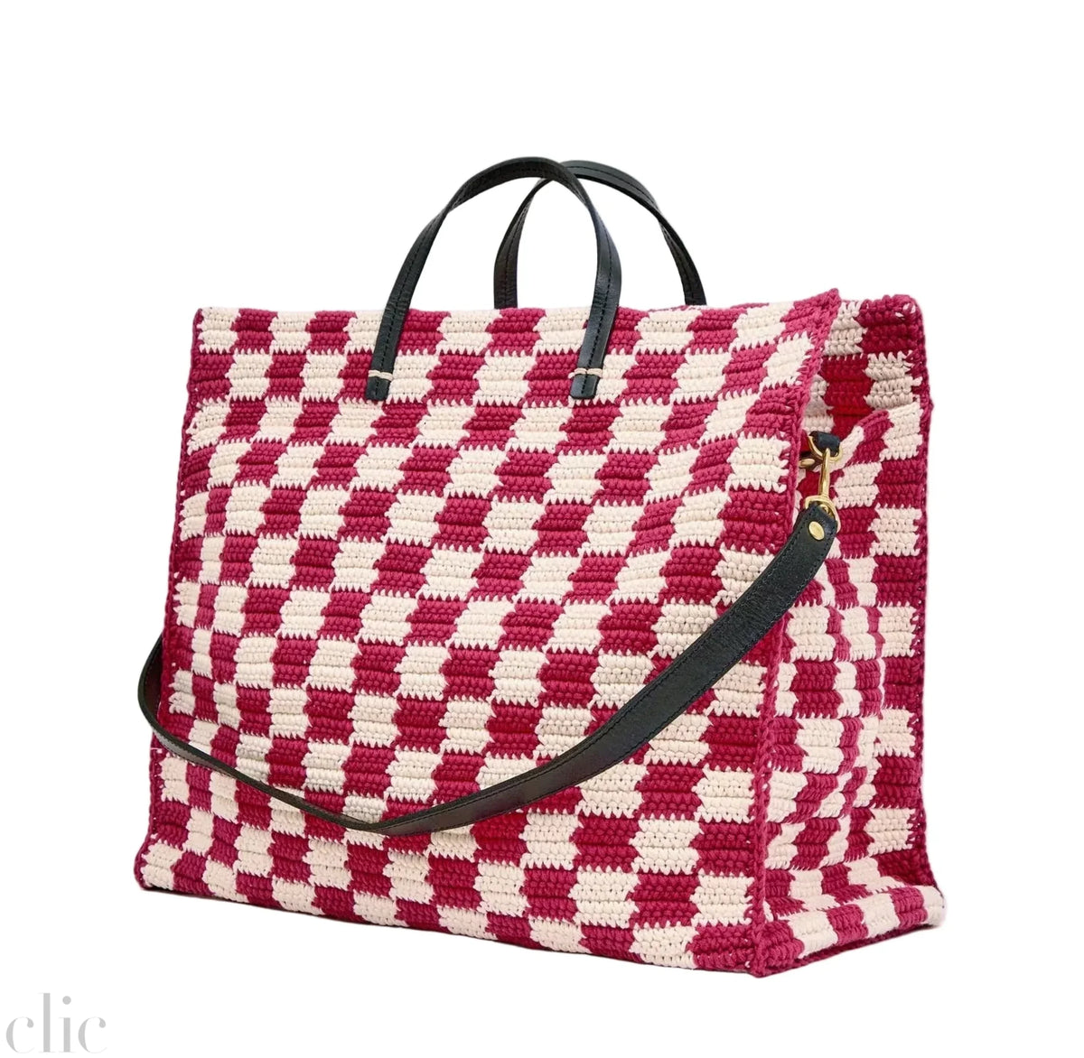 Summer Simple Tote in Plum & Cream, from Clare V