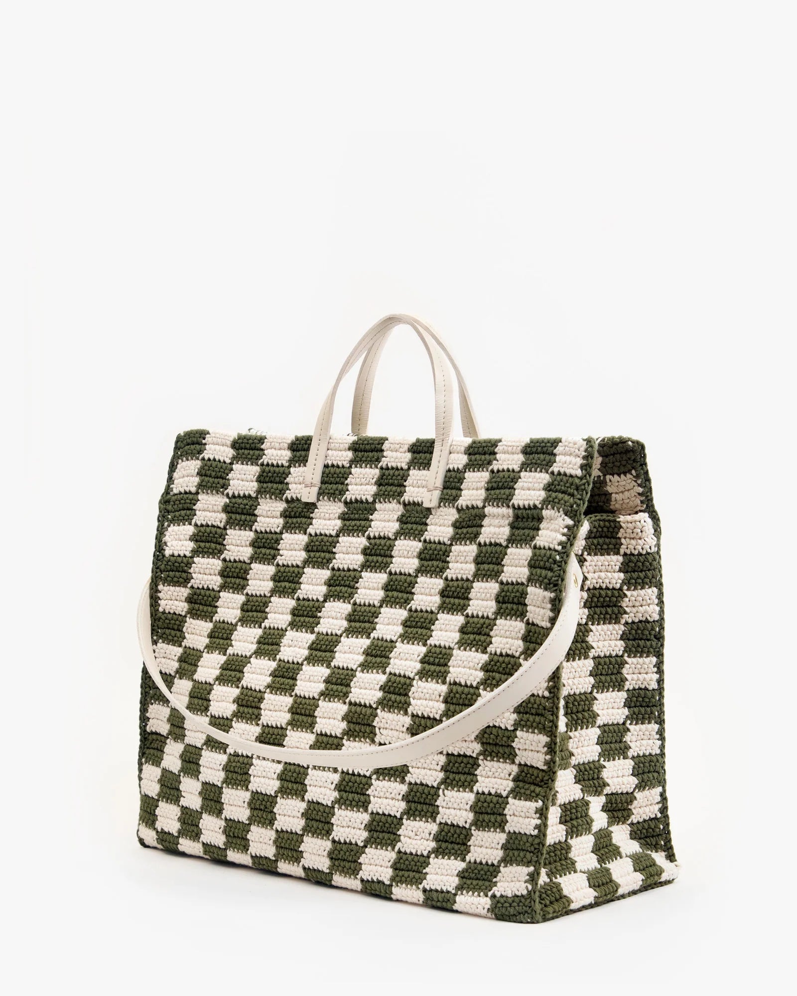 Summer Simple Tote in Olive & Cream, from Clare V