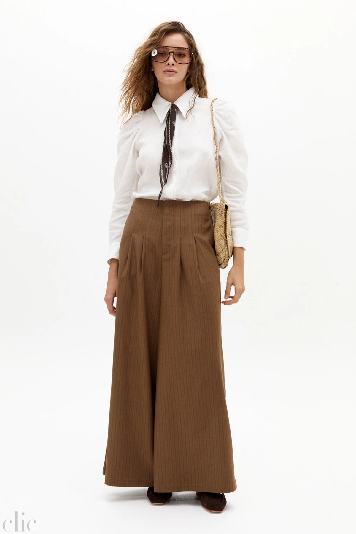 Super Culotte Twill Pants in Camel from Lanhtropy