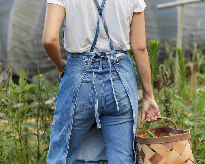 Classic Denim Light Vintage Apron, from Mi Cocina