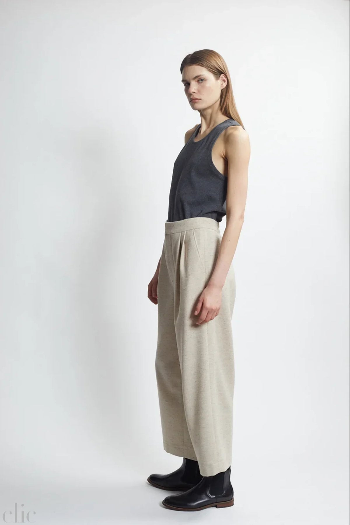Crop Trouser in Natural, from The Salting