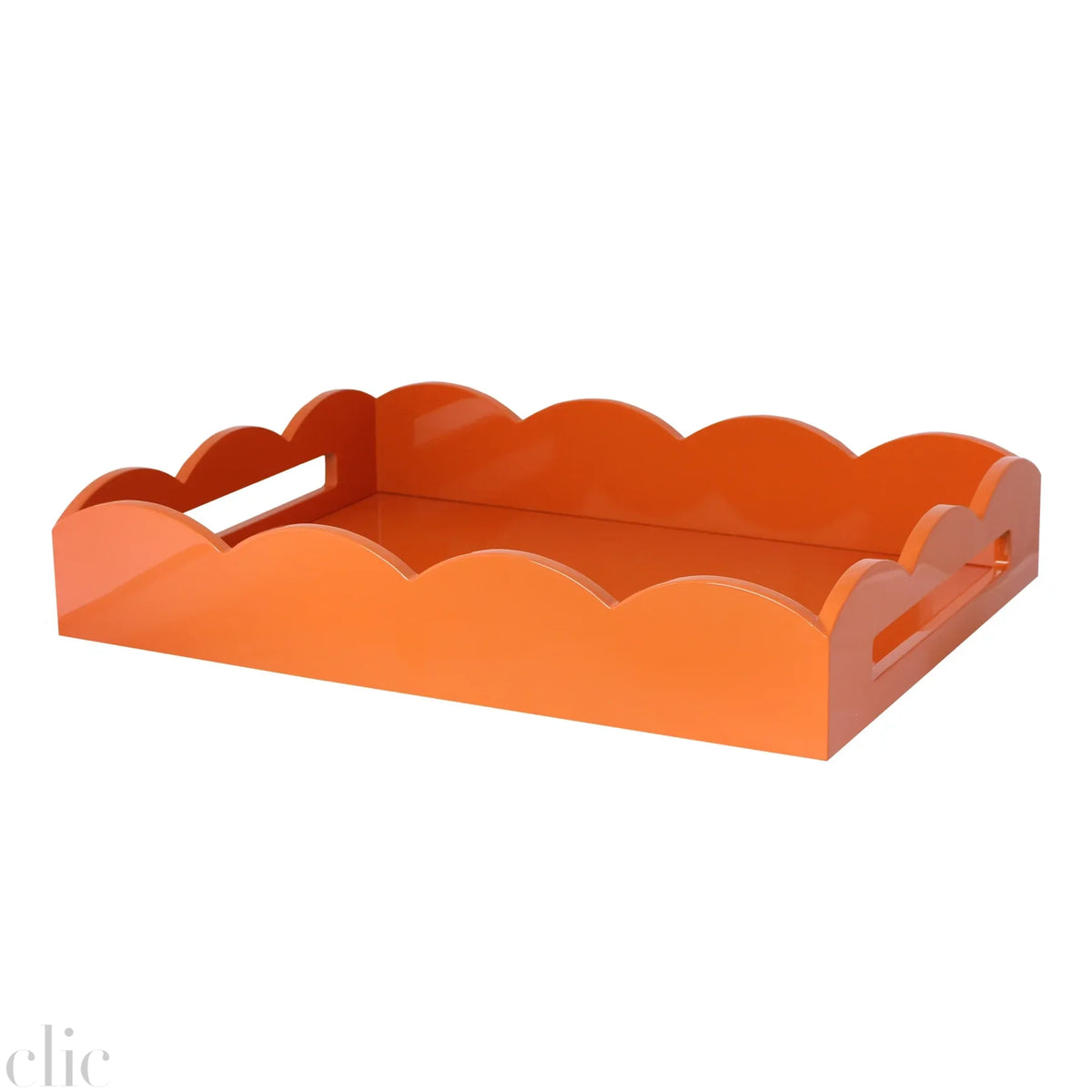 Medium Scalloped Edge Tray in Orange