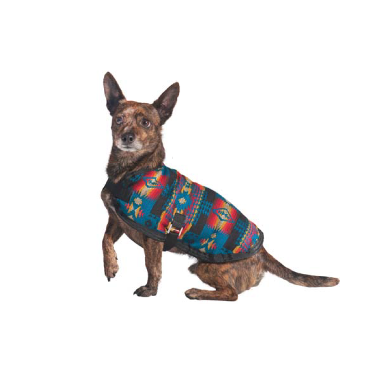 Turquoise Southwest Dog Blanket Coat, from Chilly Dog
